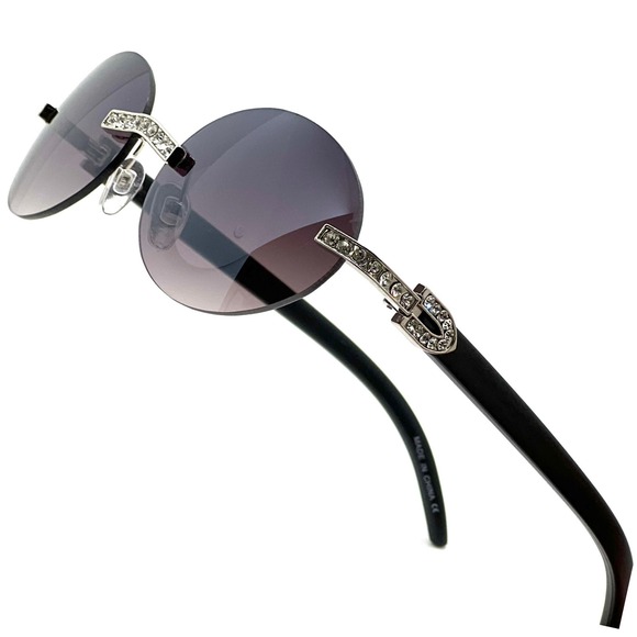 Men Sunglasses Silver Frame Black Lens‎ Sophisticated Street Trendy Style UV400 - Picture 1 of 8